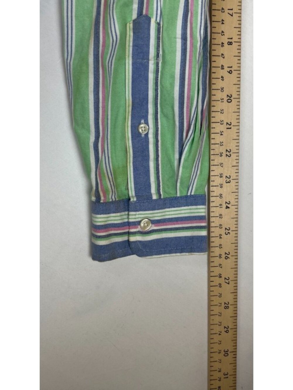 Polo Ralph Lauren Men L Classic Fit Multi Color Striped Fun Shirt Oxford Cotton - Picture 10 of 10